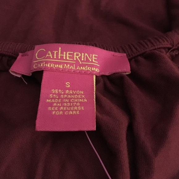 Catherine Malandrino Short Sleeve Top Cranberry S - Picture 7 of 10